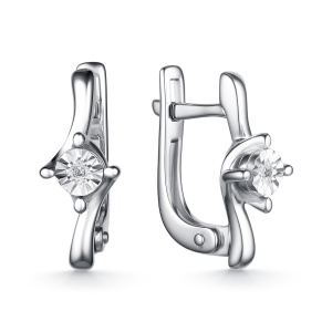 С-02-4137-000Б-00-брил Серьги (Ag 925)