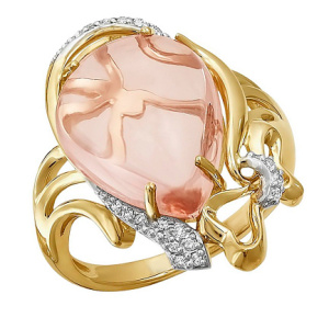 24-01-1963-БК19бр+р.кв-18 Кольцо (Au 585)