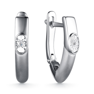 С-02-4144-000Б-00-брил Серьги (Ag 925)