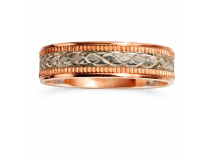 обр.рельеф с бел.10187-17,5 Обр. кольцо (Au 585)