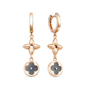 120438-оникс Серьги (Au 585)