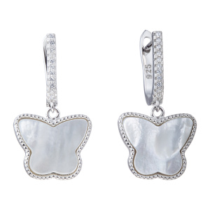 28С145210-перл Серьги (Ag 925)