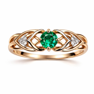 21-28000-изум-17,5Карат Кольцо (Au 585)