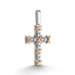 Подвеска-крест с бриллиантами в стиле бренда