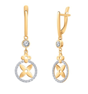 21218-с3,83фиа Серьги (Au 585)