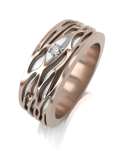 12-ОК-к1кб-1бр-к-обр16 Кольцо (Au 585)