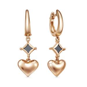 120691-оникс Серьги (Au 585)