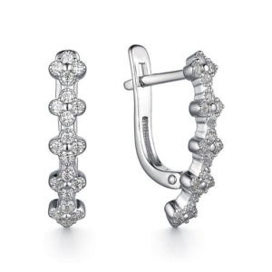 901022122 Серьги (Ag 925), вст. 40 Фианит 0,128 Серьги (Ag 925)