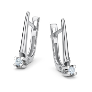 Сбел28-26110-200-брил Серьги (Au 585)