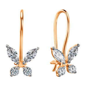 СргЛ02-бцФ-з585 Серьги (Au 585)