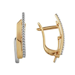 Серьги с фианитами  