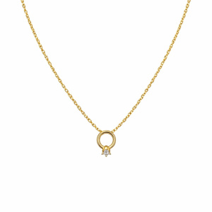 Л-23649-фианнит-45 Цепь (Au 585)