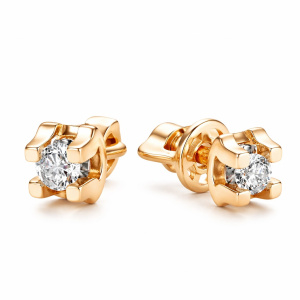 гв21-26115-100-брил Серьги (Au 585)