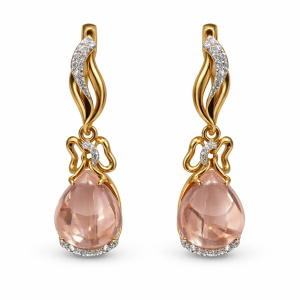 45-02-1963-БК42бр+р.кв-л Серьги (Au 585)