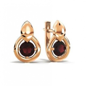 20468-1 гранат Серьги (Au 585)