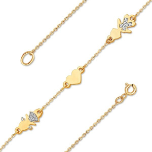 Ф-Б13213837 -мальч+девоч Браслет (Au 585)