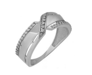 822114с-19 Кольцо (Ag 925), разм. 19, вст. ФИАНИТ Кольцо (Ag 925)