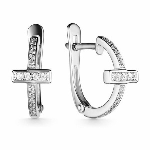 с4425 Серьги (Ag 925), вст. 24 Фианит Круг 0.90 0. Серьги (Ag 925)