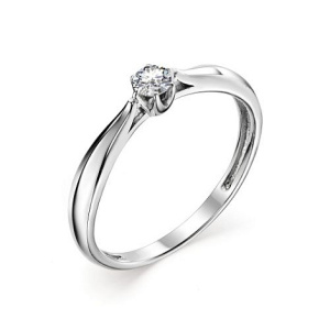 01-0284-00КЦ-00 Кольцо (Ag 925), разм. 18, вст. 1 Кольцо (Ag 925)