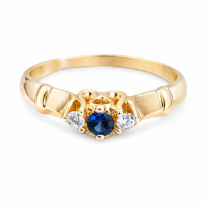 20-2800000444099-сапф-17К Кольцо (Au 585)