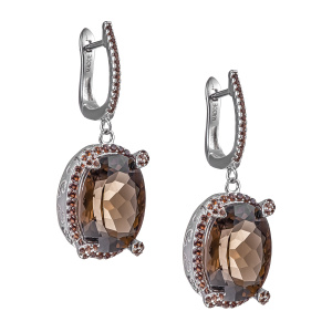 Fab306Ew-4023S-раухтоп Серьги (Ag 925)